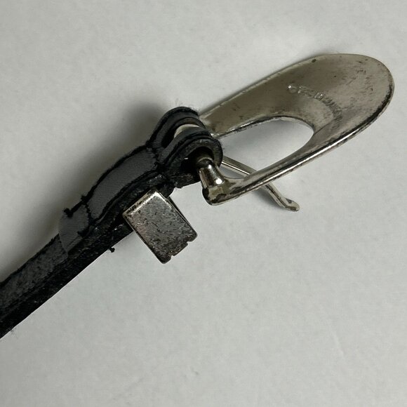Vintage 1990s Liz Claiborne Slim Leather Belt | Classic Minimal Y2K - Picture 8 of 15